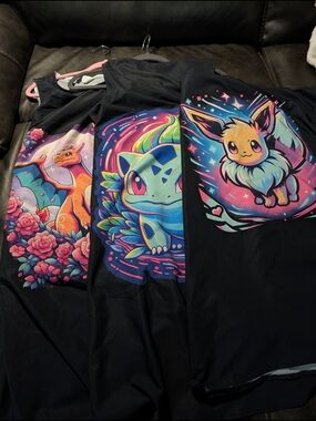 POKEMON WOMENS DRESSES! SET OF 3!! Charizard, Eevee, Bulbasaur!